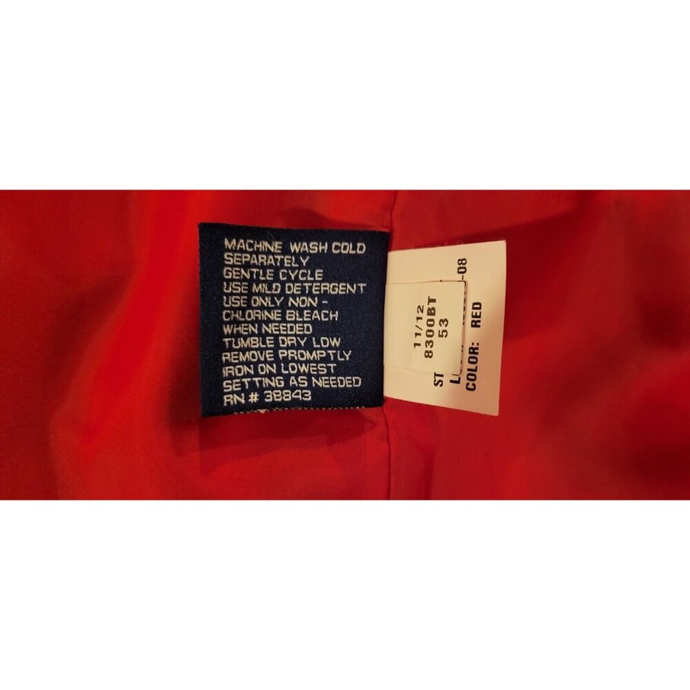 Mackintosh New England Women's Large Red Removable Hood Snap Button Rain Jacket - Picture 11 of 15